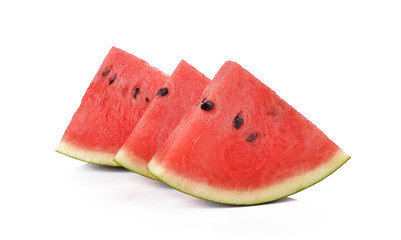slices of watermelon isolated on white background