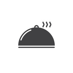 Cloche, Plate Cover icon vector, solid flat sign, pictogram isolated on white, logo illustration