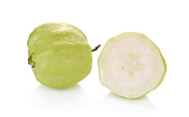 The guava fruit seedless white background