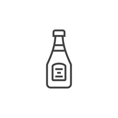 Ketchup Bottle line icon, outline vector sign, linear pictogram isolated on white. logo illustration