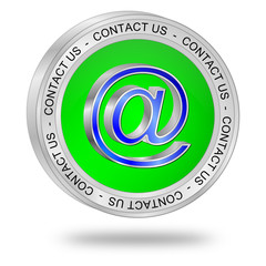 Fototapeta premium Button contact us - 3D illustration