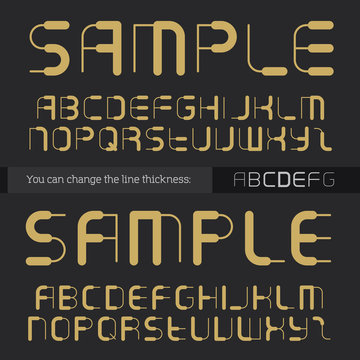 Abstract font for titles. Vector alphabet. You can change the li