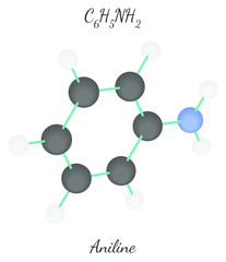 Aniline C6H7N molecule