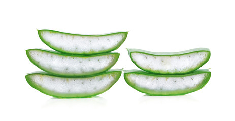 aloe vera fresh leaf. isolated over white