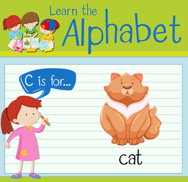 Flashcard alphabet C is for cat