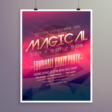 party flyer invitation template with purple color theme