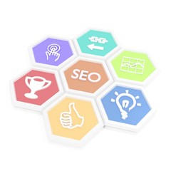 SEO symbols isolated on white