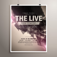 elegrant live concert music flyer brochure template