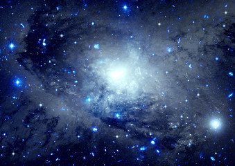 Stars, dust and gas nebula in a far galaxy