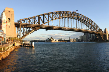 Fototapeta na wymiar Sydney Harbour Bridge at sunset Sydney Australia