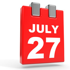 July 27. Calendar on white background.