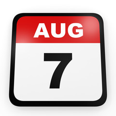 August 7. Calendar on white background.