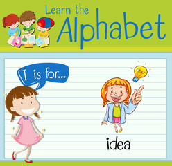 Flashcard letter I is for idea