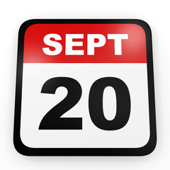 September 20. Calendar on white background.