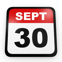 September 30. Calendar on white background.