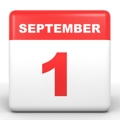 September 1. Calendar on white background.