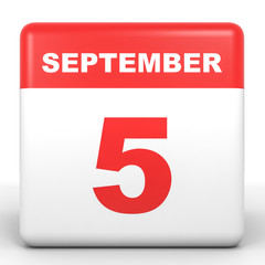 September 5. Calendar on white background.