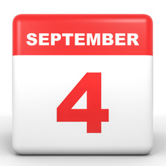September 4. Calendar on white background.