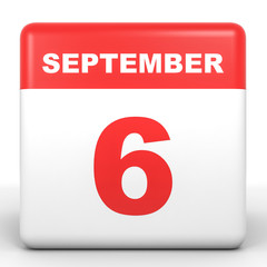 September 6. Calendar on white background.
