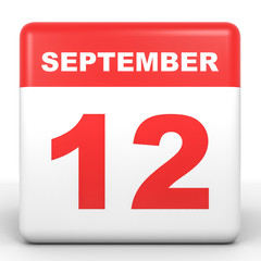 September 12. Calendar on white background.