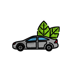 Electric car flat icon