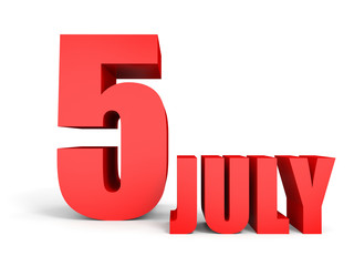 July 5. Text on white background.