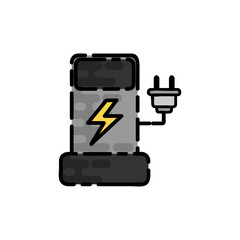 Electric car flat icon