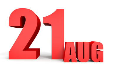 August 21. Text on white background.