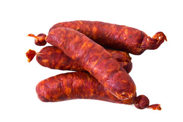 Sausages isolated on white