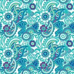 Paisley seamless colorful pattern