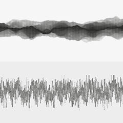 Segmented vector audio waves. Advanced digital music visualization. Monochrome illustration of sound frequencies. Element of design. - 125975263