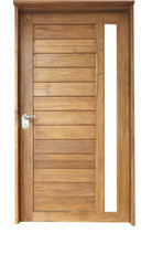 Wooden teak door isolated on white background