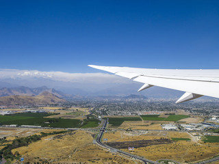 aerial view of Santiago de Chile with the mountains of the Andes