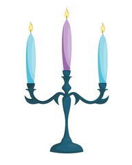 Candle holder. Vector illustration. Cartoon style