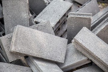 Building materials concrete blocks at the building place, Concrete Masonry Unit
