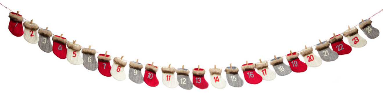 Advent Calendar On White Background