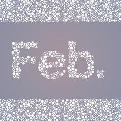 Abstract Dotted Monthly Calendar Design Elements Template, Clip-art with Label Made of Bubbles in Seasonal Colors 