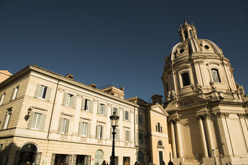 Fototapeta na wymiar Santa Maria di Loreto, Piazza Venezia, Rome Italy