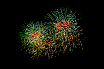 New Year celebration fireworks,Colorful fireworks over dark sky, displayed during a celebration...