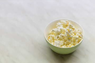 Yummy popcorn in bowl