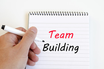 Team building text concept on notebook