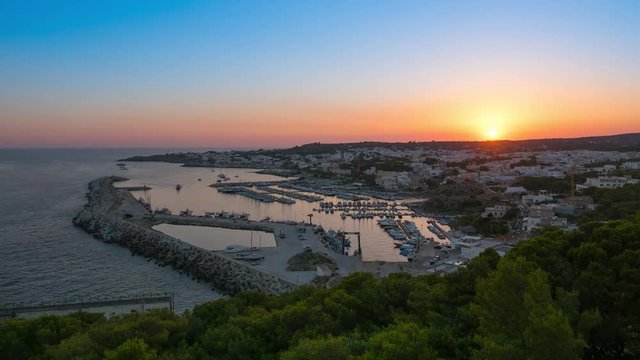 Sunset of Leuca, Puglia, timelapse.