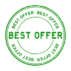Grunge green best offer round rubber stamp