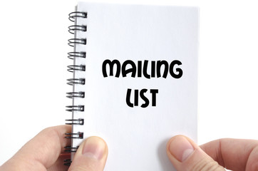 Mailing list text concept