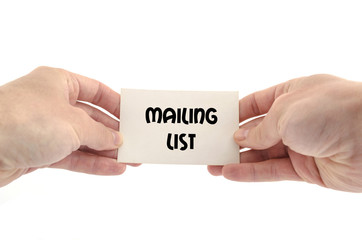 Mailing list text concept