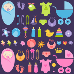 baby girl and boy elements