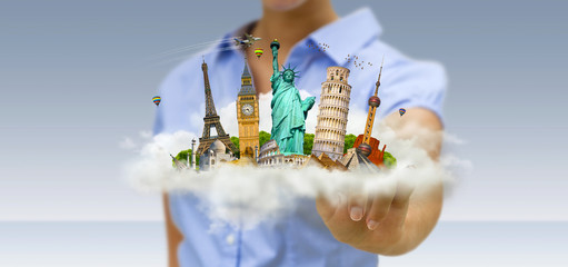 Woman travelling the world