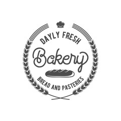 vintage retro bakery logo badge or label