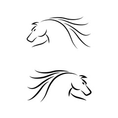 Horse Emblem. Set. Vector