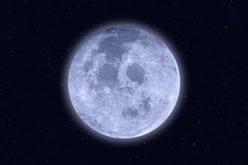 Obraz premium Supermoon - full moon on night sky. Elements of this image furnished by NASA.